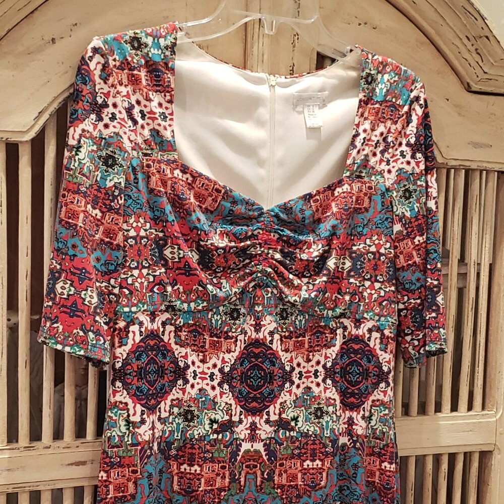 London Times Fitted Dress with Sweetheart Neckline